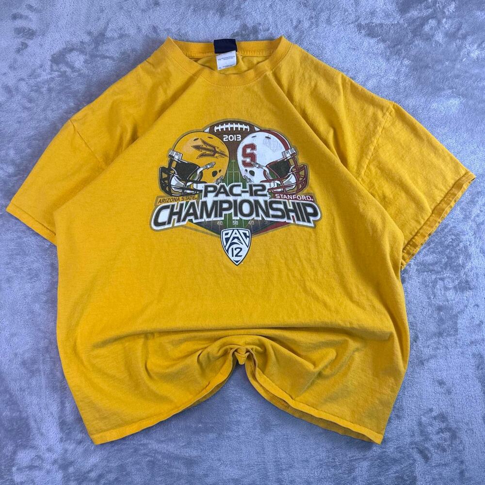 PAC-12 Championship 2013 T Shirt XL Yellow Arizona State vs Stanford Football